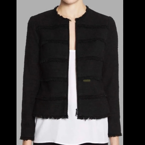 Rebecca Taylor Textured Fringe Tweed Lady Jacket - Picture 2 of 10